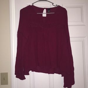 Maroon long sleeve top
